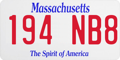 MA license plate 194NB8