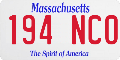 MA license plate 194NC0