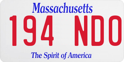 MA license plate 194ND0