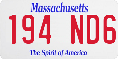 MA license plate 194ND6