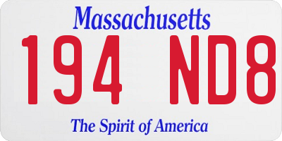 MA license plate 194ND8