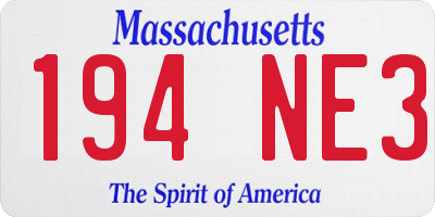 MA license plate 194NE3