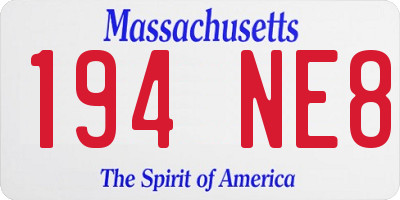 MA license plate 194NE8