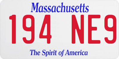 MA license plate 194NE9