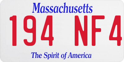 MA license plate 194NF4