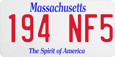 MA license plate 194NF5