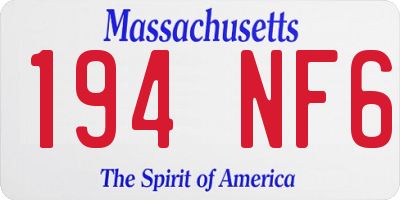 MA license plate 194NF6