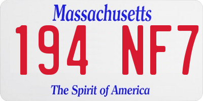 MA license plate 194NF7