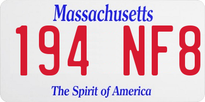 MA license plate 194NF8