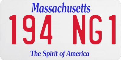 MA license plate 194NG1