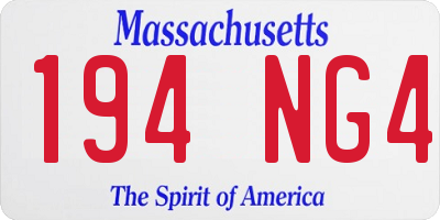 MA license plate 194NG4
