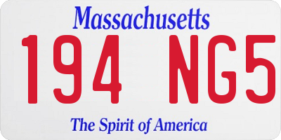 MA license plate 194NG5