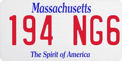 MA license plate 194NG6