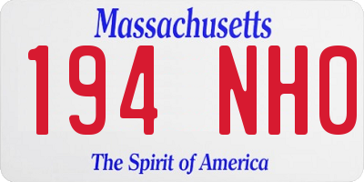 MA license plate 194NH0