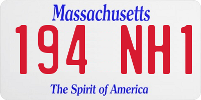 MA license plate 194NH1