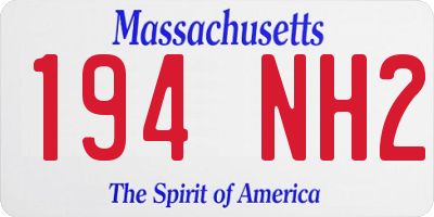 MA license plate 194NH2