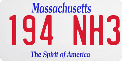 MA license plate 194NH3