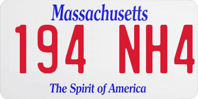 MA license plate 194NH4