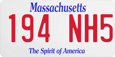 MA license plate 194NH5
