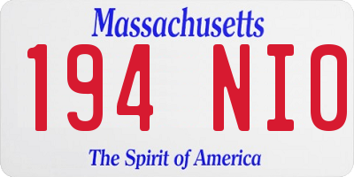MA license plate 194NI0