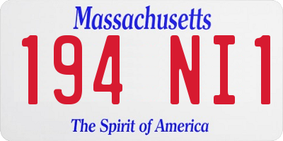 MA license plate 194NI1