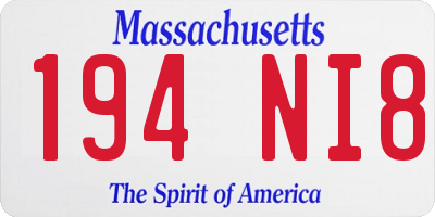 MA license plate 194NI8