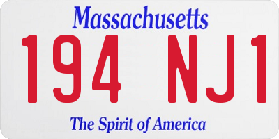 MA license plate 194NJ1