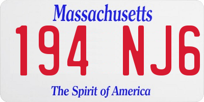 MA license plate 194NJ6