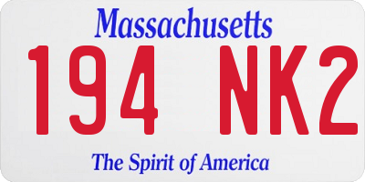 MA license plate 194NK2