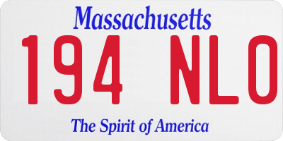MA license plate 194NL0