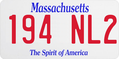 MA license plate 194NL2