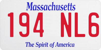 MA license plate 194NL6