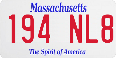 MA license plate 194NL8