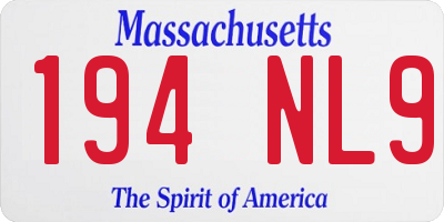 MA license plate 194NL9