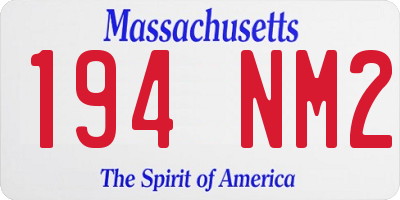 MA license plate 194NM2