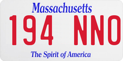 MA license plate 194NN0