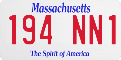 MA license plate 194NN1