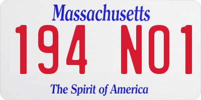 MA license plate 194NO1