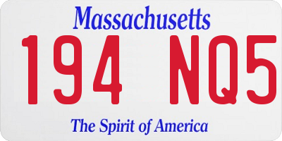 MA license plate 194NQ5
