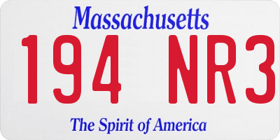 MA license plate 194NR3