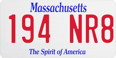 MA license plate 194NR8