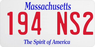 MA license plate 194NS2