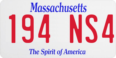 MA license plate 194NS4