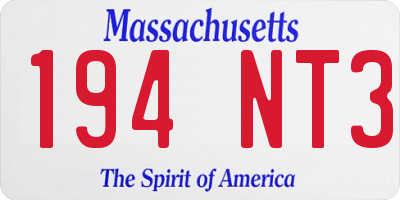MA license plate 194NT3