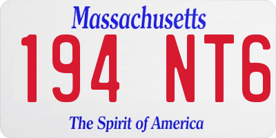 MA license plate 194NT6