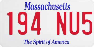 MA license plate 194NU5