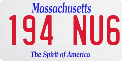 MA license plate 194NU6