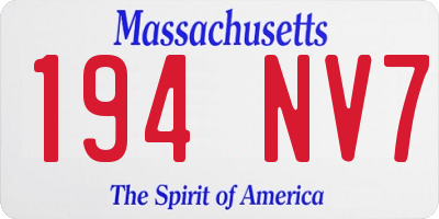 MA license plate 194NV7