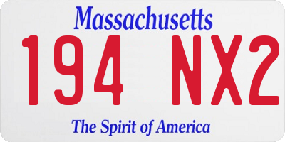 MA license plate 194NX2