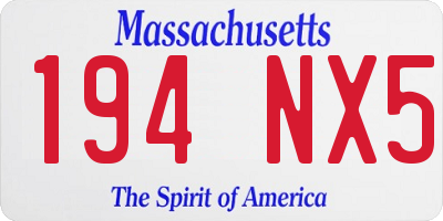 MA license plate 194NX5